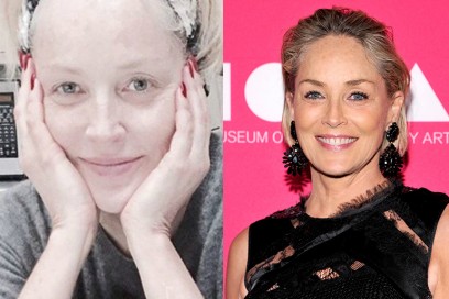 sharon stone con senza trucco