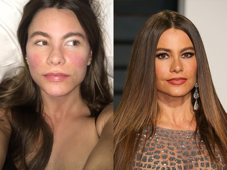 sofia vergara con senza trucco