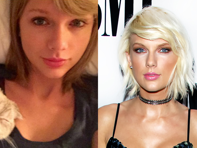 taylor swift con senza trucco