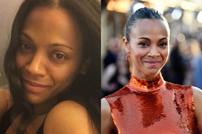 zoe saldana con senza trucco