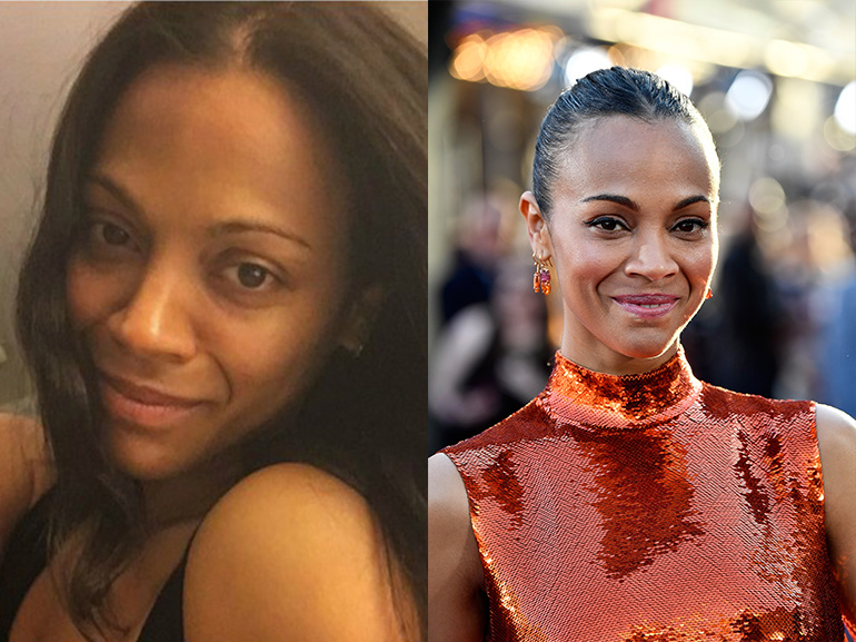 zoe saldana con senza trucco
