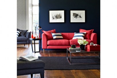 Blu e corallo sofa