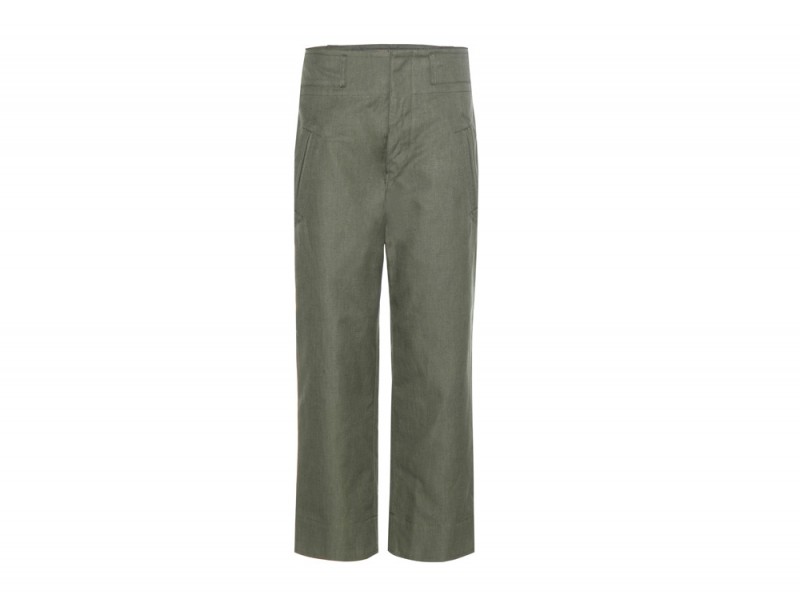 isabel-marant-etoile-pantaloni-verde-cotone