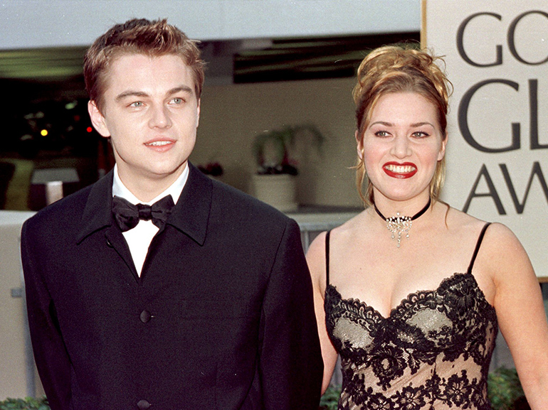 leonardo di caprio kate winslet titanic premiere