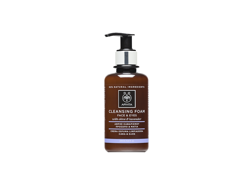 APIVITA_10-22-00-108_FACE&EYE FOAM CLEANSING – OLIVE & LAVENDER 200ml