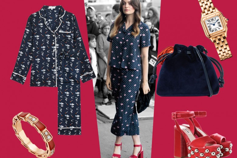 Chic in pigiama di seta come Millie Brady: get the look!