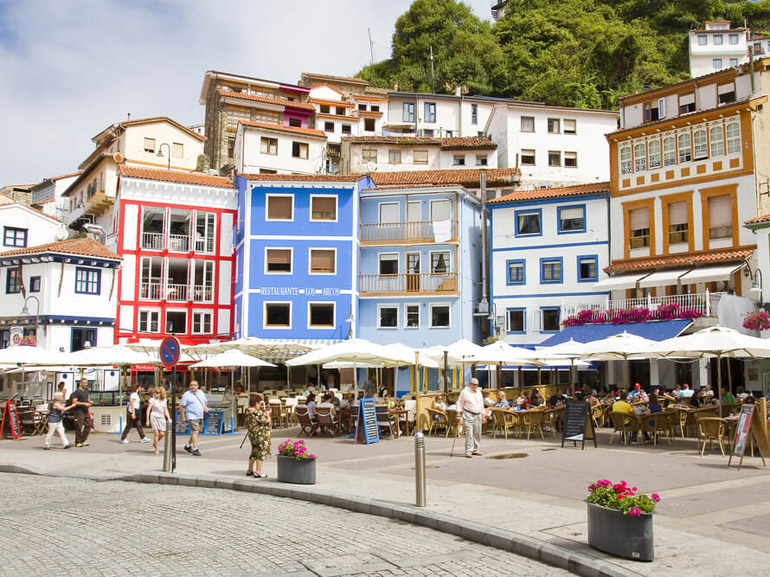 case di pescatori a Cudillero Asturie