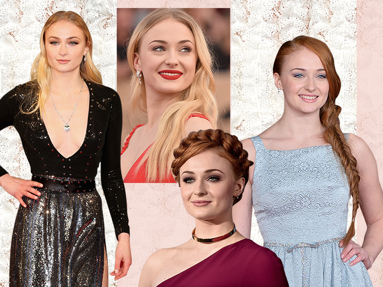 sophie turner capelli make up collage_mobile