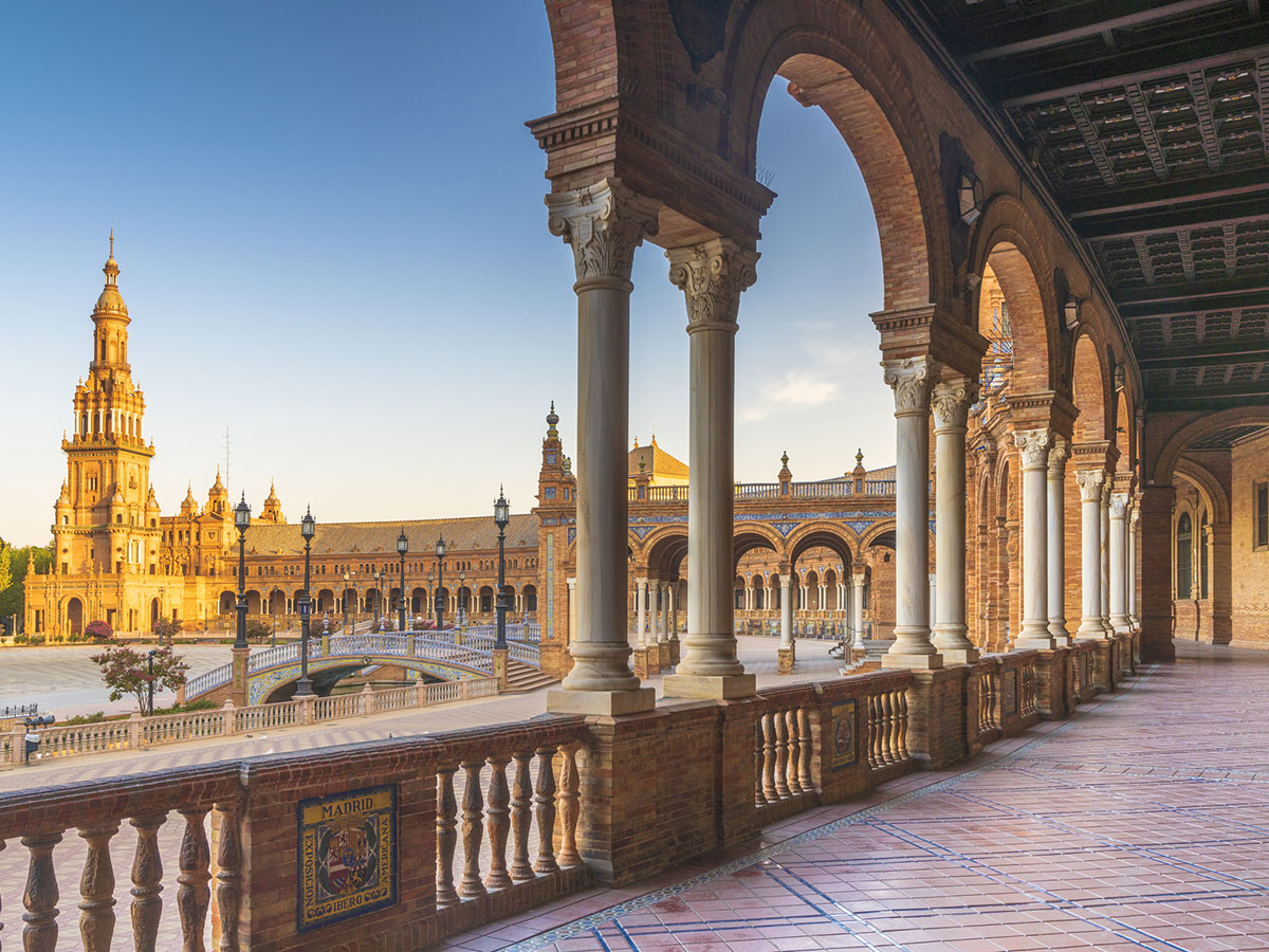 Colonnade and arches, Plaza de Espana, Seville