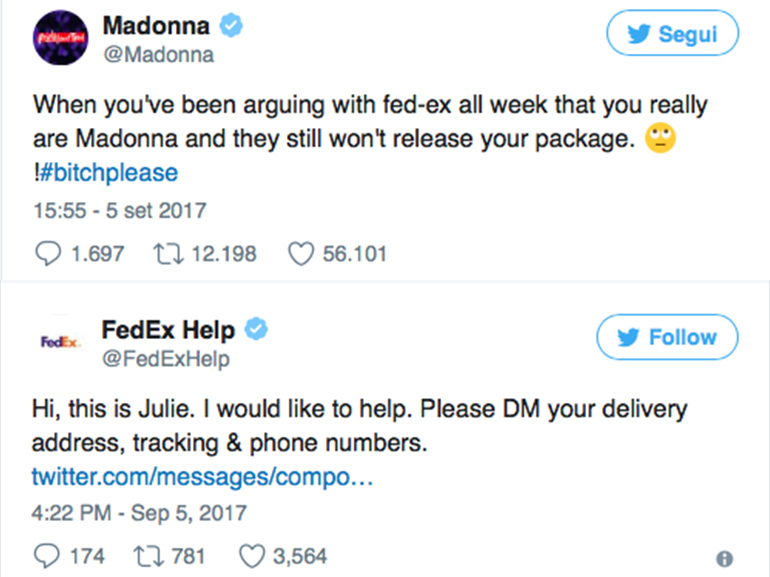 tweet madonna fed ex