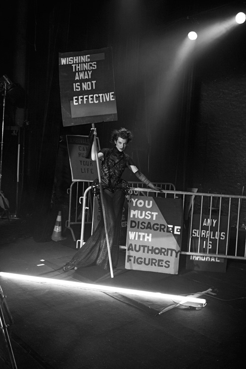 Peter-Lindbergh-New-Age-Of-Couture-Milla-Jovovich-In-Collaboration-With-Jenny-Holzer–Published-In-Vogue-Italia,-September-2012