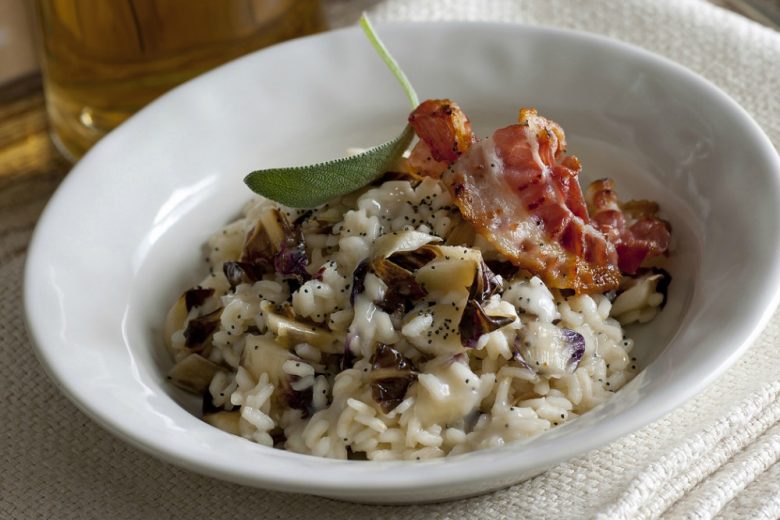 Risotto al radicchio e pancetta