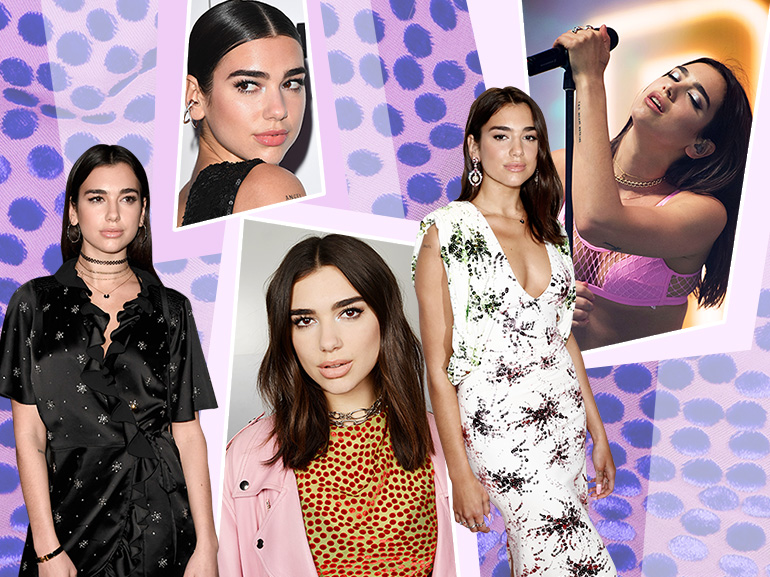 dua lipa beauty look trucco capelli cantante collage_mobile