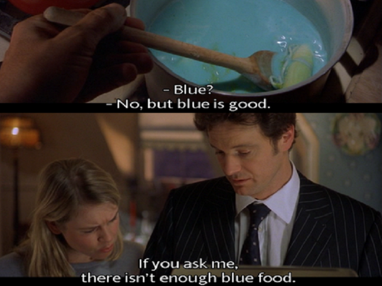 cibo blu Bridget Jones