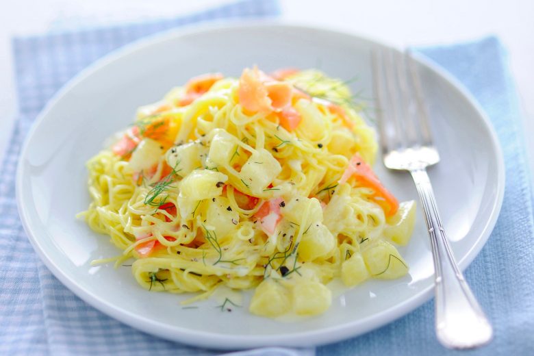 Pasta con panna e salmone