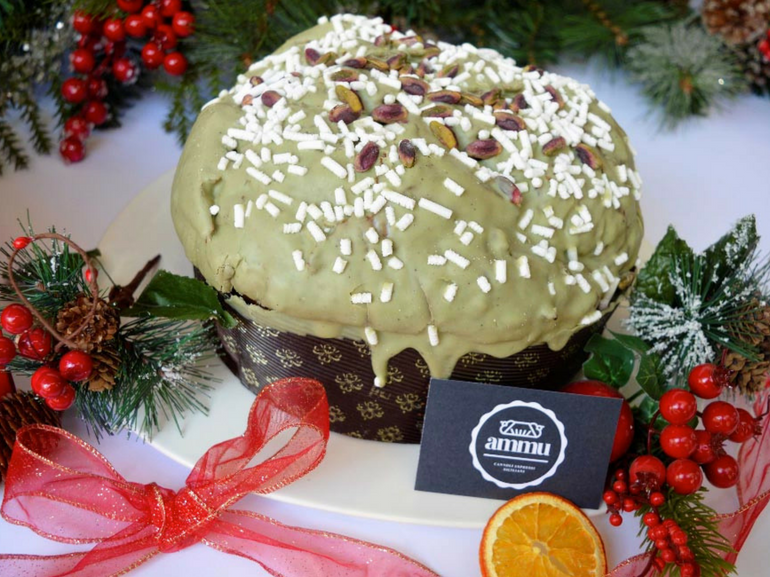 PANETTONE AL PISTACCHIO AMMU natale dolci tradizione