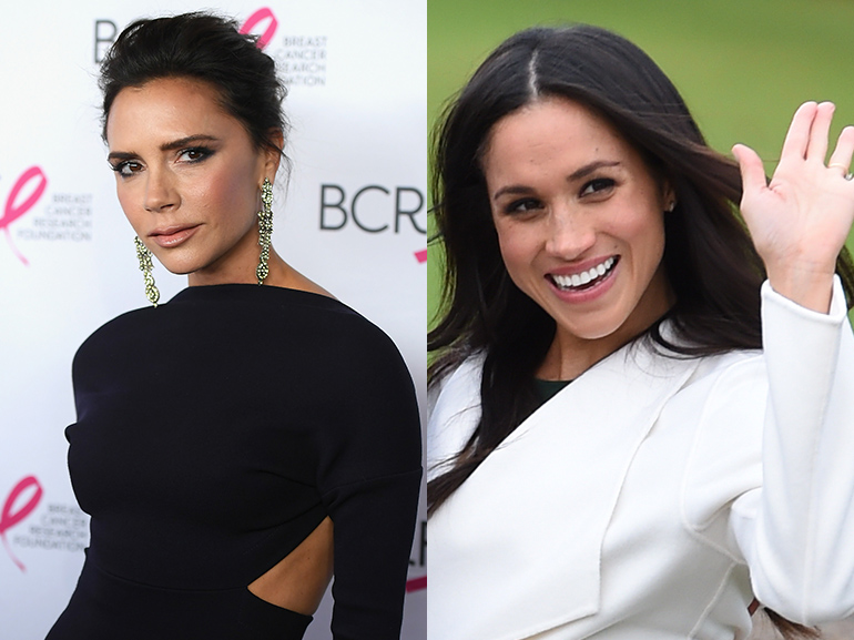 meghan markle victoria beckham collage