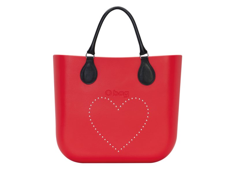 11. O Bag rossa cuore rivettato