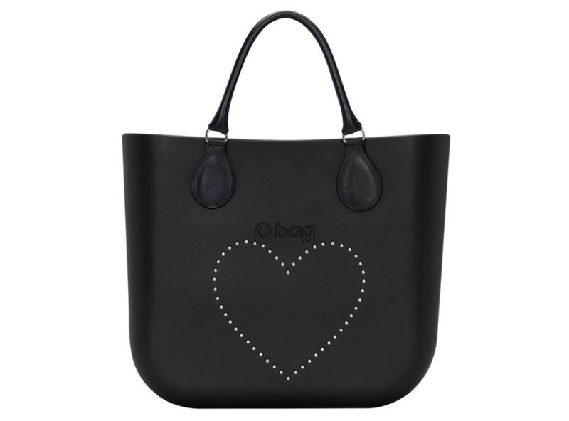 4. O bag nera cuore rivettato