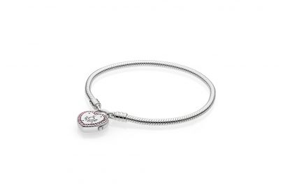 Bracciale in Argento con Chiusura a Lucchetto con Zirconia Cubica