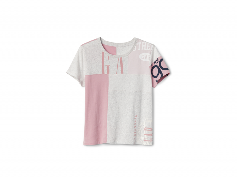 GAP-REMIX-CROP-PIECE-TEE,-Pink-Combo,-271885