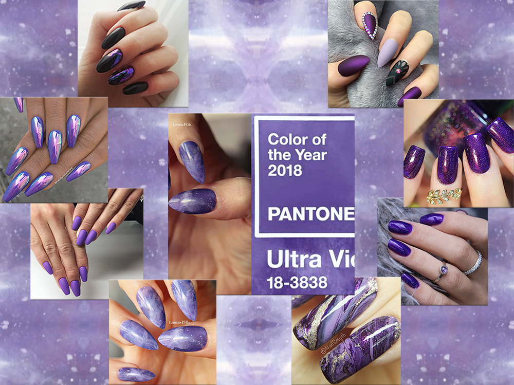 Nail art 2018 le unghie Ultra Violet nel colore dell’anno collage_cover