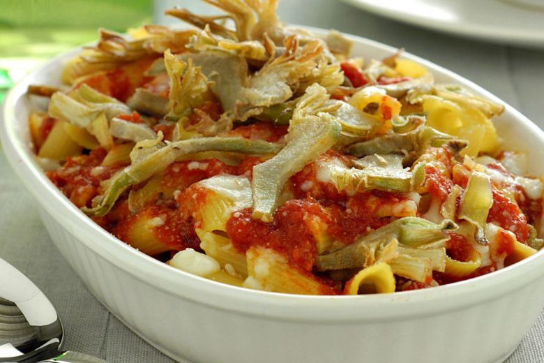 Pasta al forno con carciofi