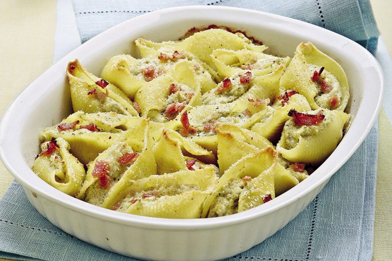 Pasta gratinata con carciofi e ricotta
