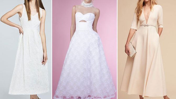 Abiti da sposa sotto al ginocchio i modelli stile anni 50 per il 2018