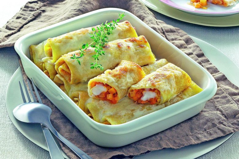 Cannelloni di crepes alla zucca