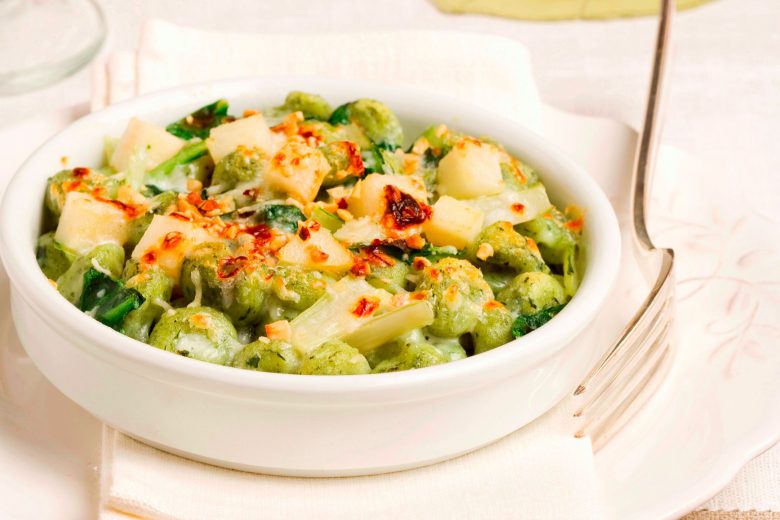 Gnocchi verdi con gorgonzola e pere