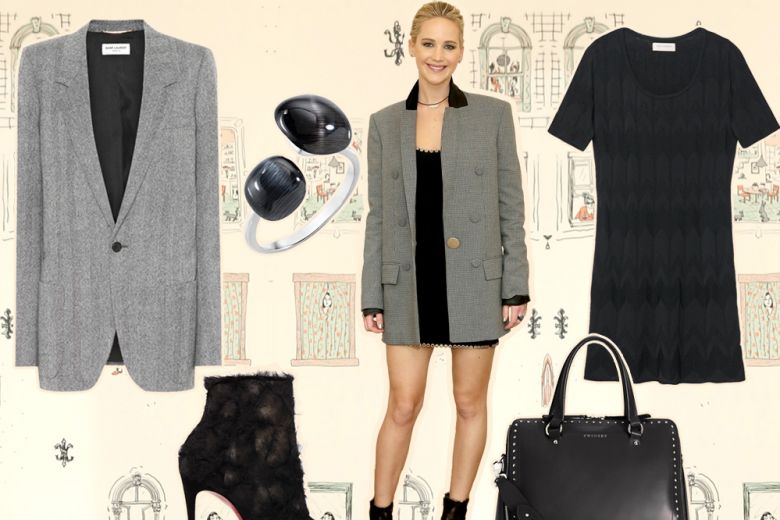 Come abbinare il blazer lungo: ce lo insegna Jennifer Lawrence