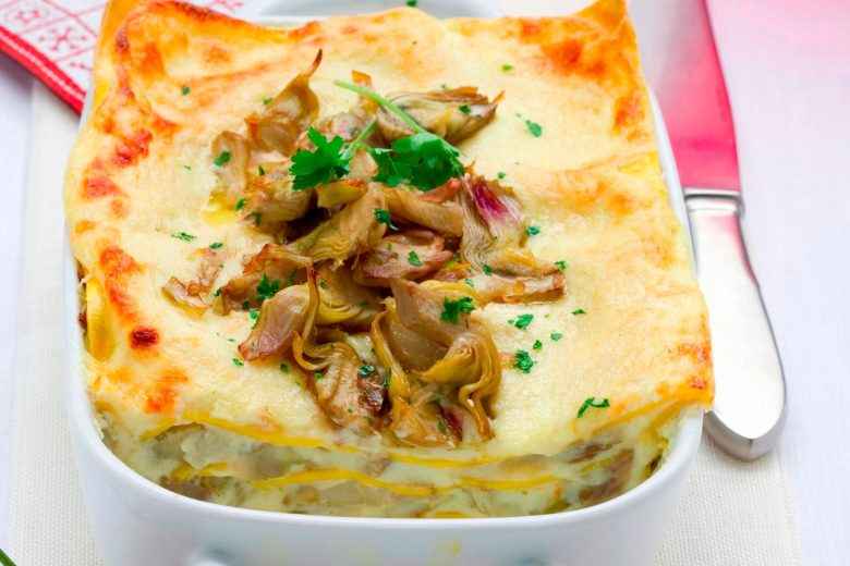 Lasagne bianche ai carciofi