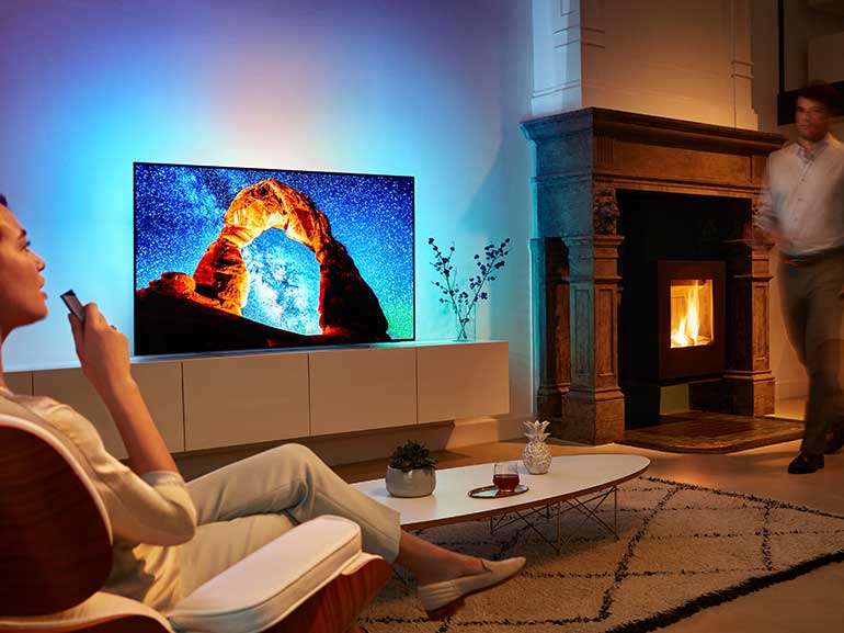 PHILIPS TV OLED 973 nuovo modello tv 2018 ultrasottile connesso smart tv google assistant