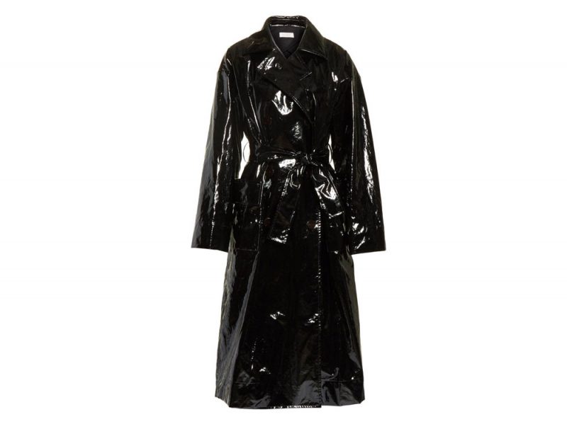 Trench nero lucido Outlet