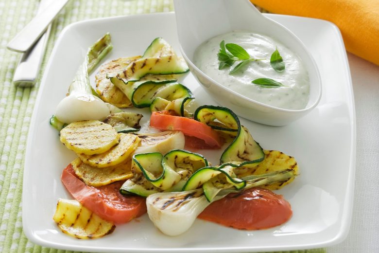 Verdure alla griglia con salsa light