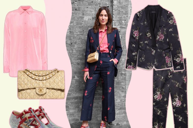 Alexa Chung in completo a fiori e accessori sparkling: get the look!
