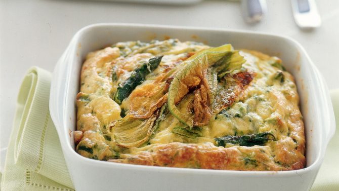 Frittata Con Fiori Di Zucchina E Asparagi