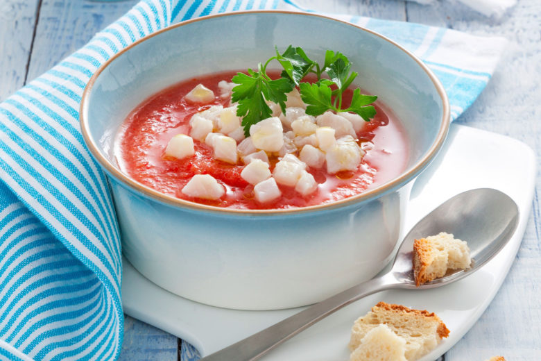 Gazpacho di pomodoro con pesce