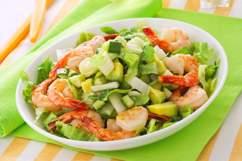 Insalata di avocado con code di gambero