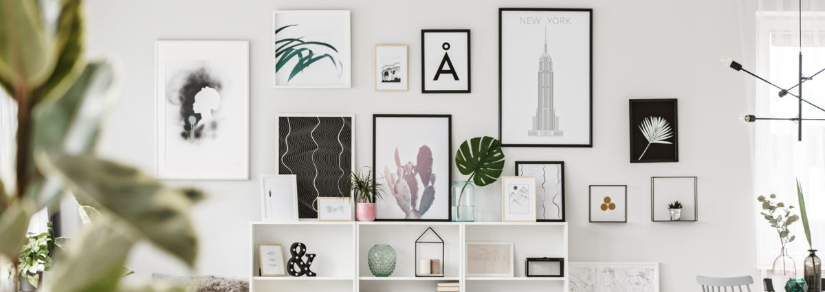 Modern flat interior with posters