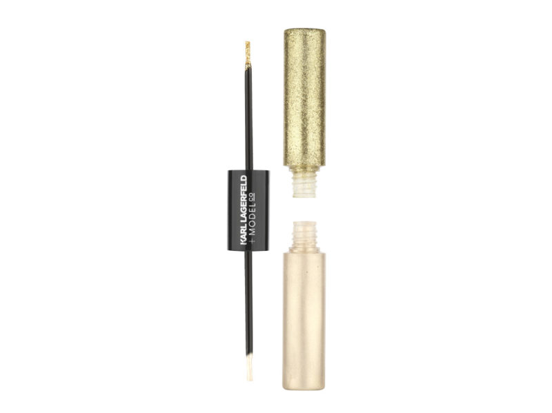 oro-argento-e-bronzo-il-make-up-dellestate-e-prezioso-KARL LAGERFELD + MODELCO_LIQUID GLITTER EYELINER DUO – 24 CARAT KARL