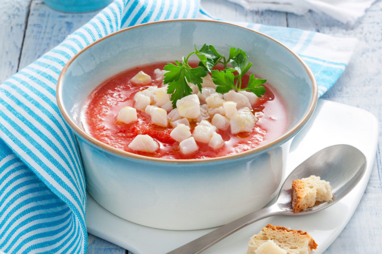 Gazpacho di pomodoro con pesce