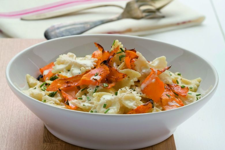Pasta con la zucca gialla e il grana