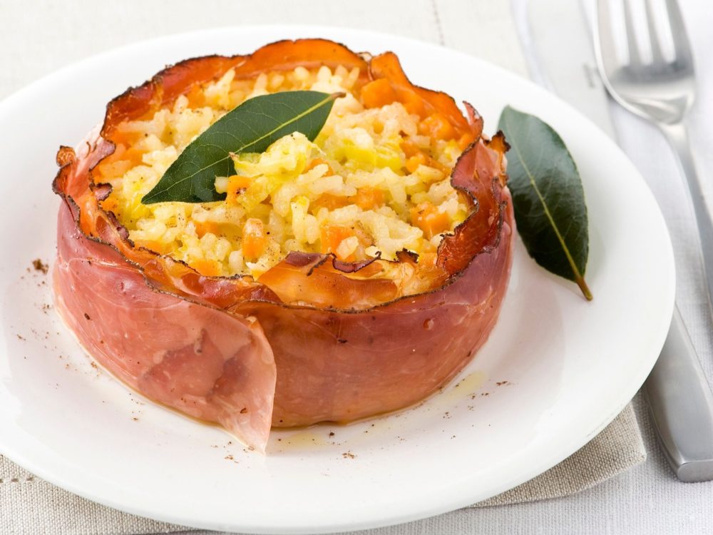 Risotto con zucca gialla e spech