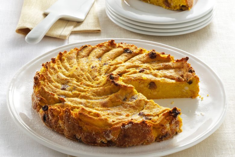 Torta di zucca gialla e patate dolci