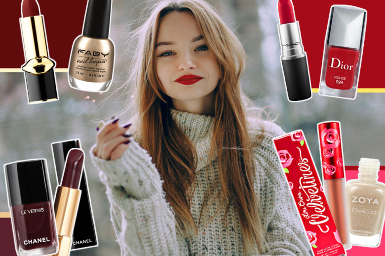 Non sapete come abbinare smalto e rossetto per Natale? Ecco 7 idee glam da provare