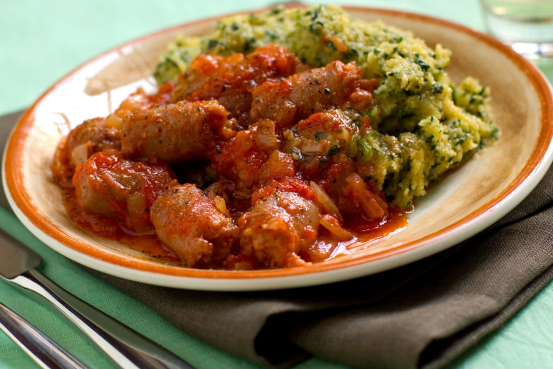 Polenta verde e salsiccia