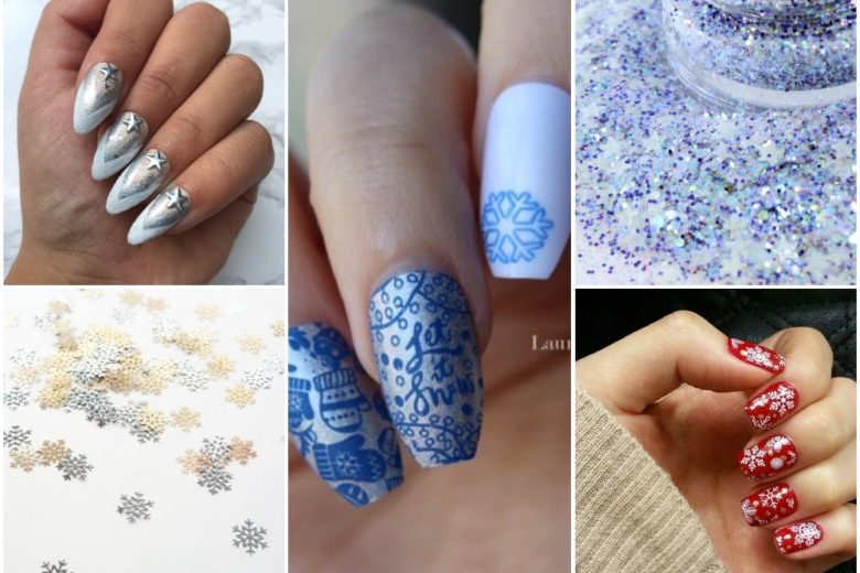 Nail art glaciali inspirate all’inverno: fiocchi di neve e bagliori magici sulle unghie