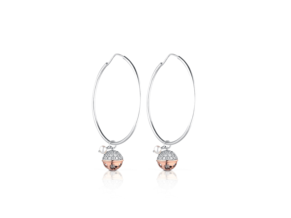 Orecchini A Cerchio Teschio Minimal – Tono Argento, 19x17mm, Ipoallergenici, Unisex, Regalo Halloween